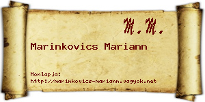 Marinkovics Mariann névjegykártya