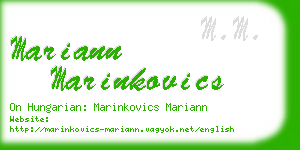 mariann marinkovics business card